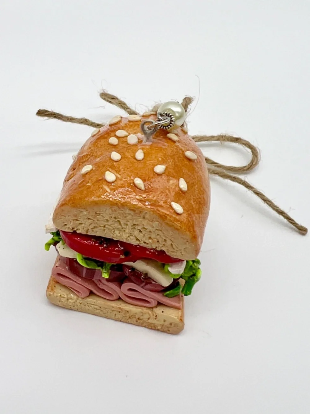 Ham, Salami & Cheese Sandwich Ornament | Handmade Italian Deli Sub Ornament